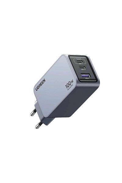 Ugreen Ugreen Nexode Pro 100W power adapter, GaN Mini, 2x USB-C, 1x USB-A, with USB-C cable included, Gray