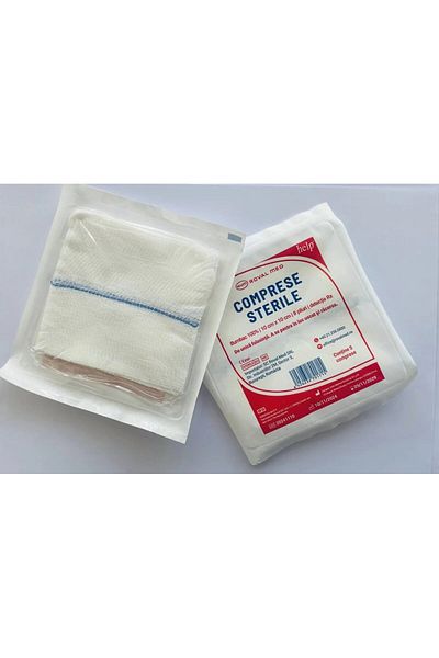 HELPİİ Comprese sterile din tifon 10 cm x 10 cm x 48 de pliuri