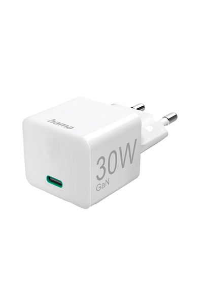 Hama HAMA 201998 mains charger, 1xUSB-C, Power Delivery (PD), 30W (White)