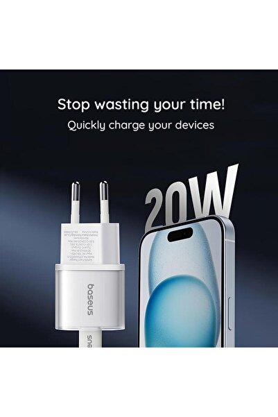 Baseus Baseus GaN5S Power Adapter P10162503213-00, 20 W, 3A, 1 x USB-C (White)