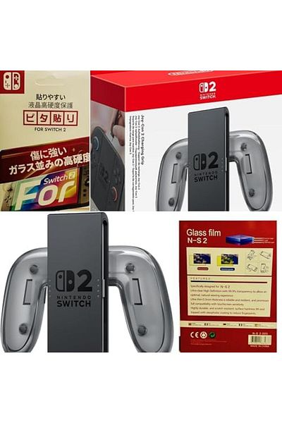 nintendo switch 2 Charging Grip with XTRIZ Tempered Glass Screen Protector