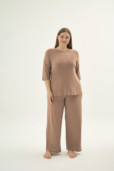 Sevim 16871 ЖІНОЧИЙ ПІЖАМНИЙ КОМПЛЕКТ ВЕЛИКОГО РОЗМІРУ З ВИШИВКОЮ