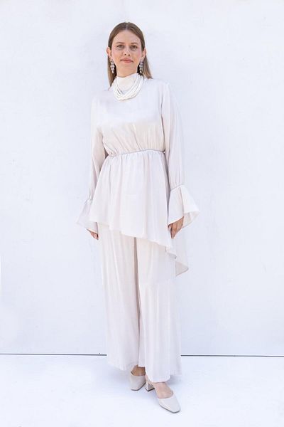 ALLDAY Bone-Asymmetrical Detailed Trousers Suit
