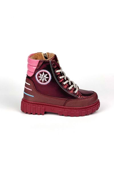 KAJILA Girl's Burgundy Fur Inside Thermo Sole Water Cold Resistant Daily Comfortable Boots