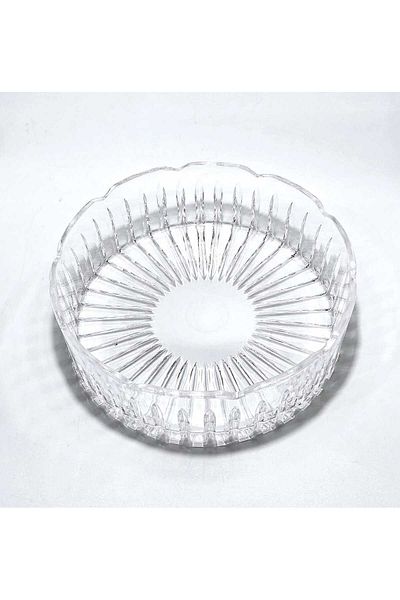 Akden Kristal Crystal Decor Lace Edge Handworked Glass Tableware Presentation Bowl