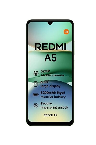 Xiaomi Smartphone Redmi A5, ecran IPS 6,88", 3GB RAM, 64GB memorie, Cameră Duală AI 32MP, Android 15, Verde