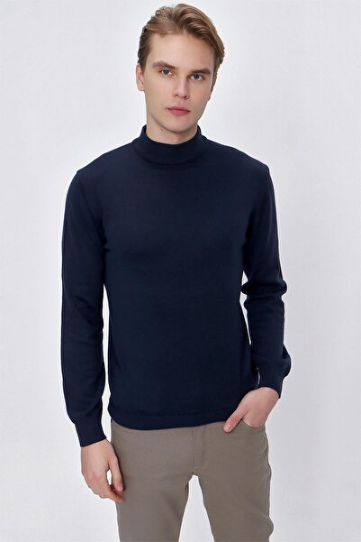 Morven Πλεκτό πουλόβερ Basic Dynamic Fit Relaxed Cut με μισό ζιβάγκο