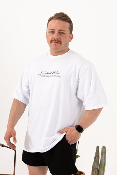 QUİCKPREP Timeless Waves Λευκό μπλουζάκι Oversize – Ανδρικό Casual και Streetwear Μόδα 100% βαμβάκι