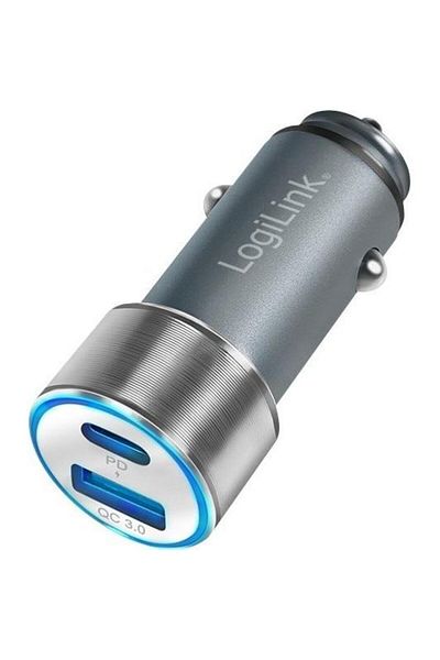 LogiLink Incarcator auto LogiLink PA0252, 1x USB-C PD, 1x USB-A QC, 36 W (Argintiu)