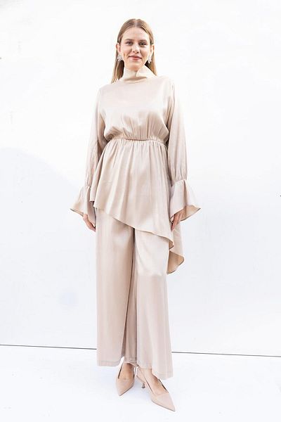 ALLDAY Mink-Asymmetric Detailed Trousers Suit
