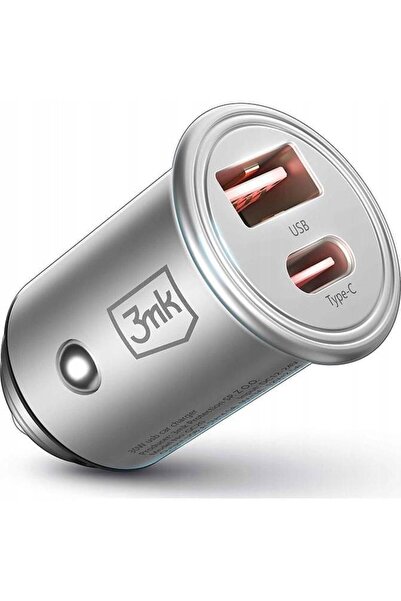 3MK Incarcator auto 3mk Hyper 45W, Argintiu
