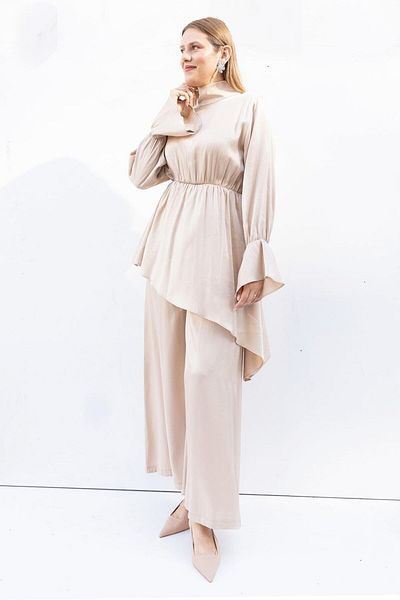 ALLDAY Mink-Asymmetric Detailed Trousers Suit