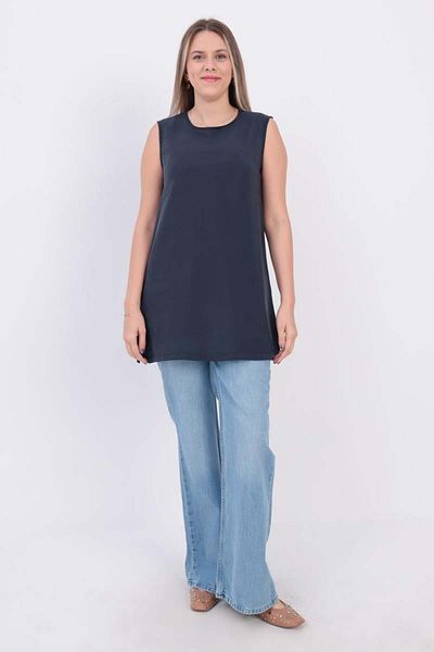 ALLDAY Indigo-Basic Zero Sleeve Undershirt Tunic