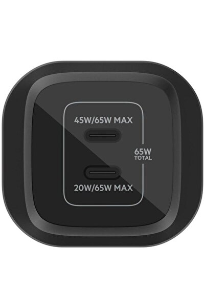 Belkin Belkin Universal PD Power Adapter, PPS DUAL USB-C GAN 65W, Black
