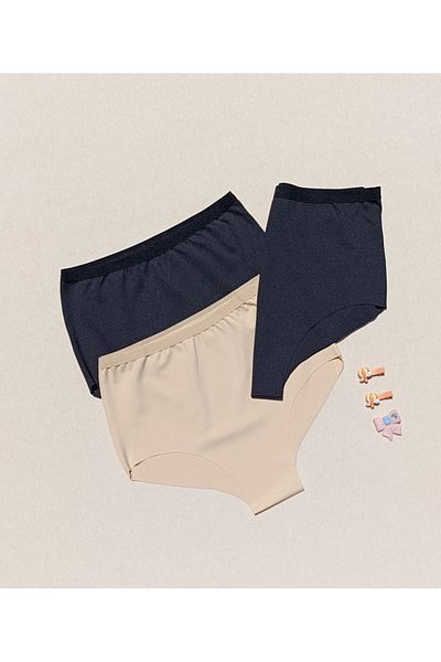 siyalife Chiloți slip pentru femei, cu talie înaltă, pachet de 3 bucăți, lycra, fără sudură, tăiat cu laser, fără marcaj