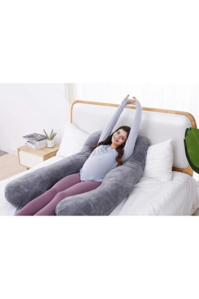F.A.M.S Pregnancy Pillow U Shape Luxurious Maternity Support Pillow for Comfort and Back Relief - Gray