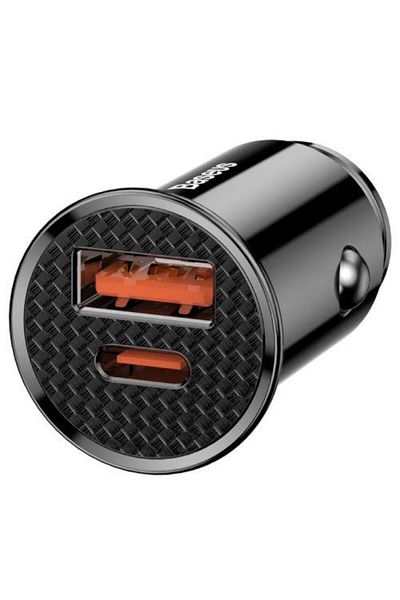 Baseus Baseus CCALL-YS01 Car Charger, 1 x USB, 1 x Type-C, 30W (Black)