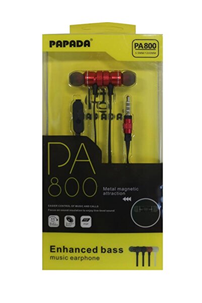 MEGATECH Papada PA800 Kırmızı Renk Mikrofonlu Mıknatıslı Kulaklık