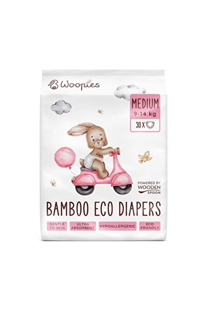 Wooden Spoon Scutece Woopies pentru bebeluși, mărime medie (9-14 kg), lingură...