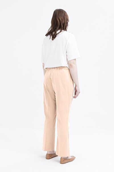 ALLDAY Μπεζ-Μέση Ελαστικό Μεγάλο Μέγεθος Λύκρα Καρότο Παντελόνι