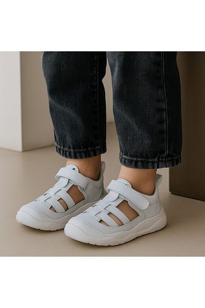 JOJO KIDS Unisex Children's Inner and Outer Genuine Leather Orthopedic Closed Sandals, Rear Support Shoes