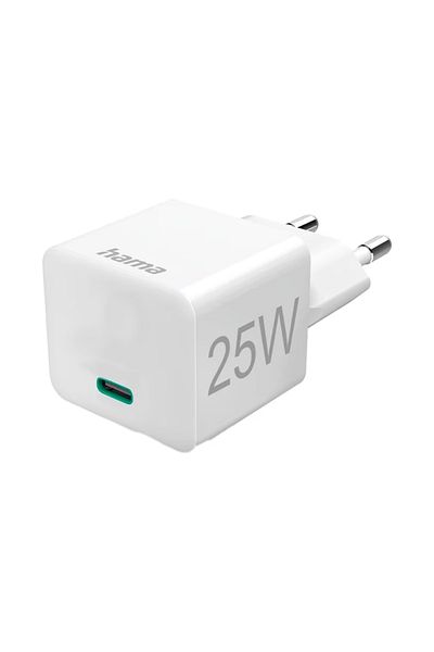 Hama Hama 201624 mains charger, USB-C, PD, 25W (White)