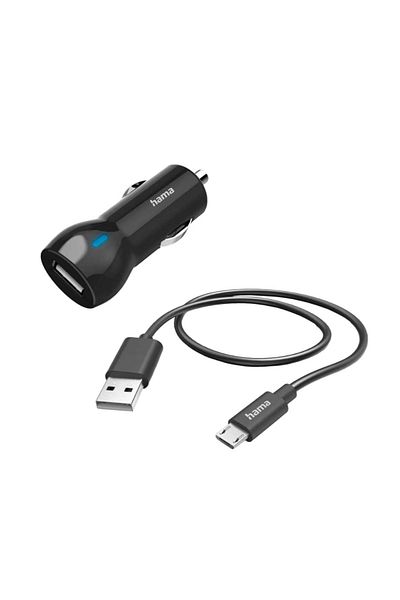 Hama Hama 201613 car charger, 12W, microUSB (Black)