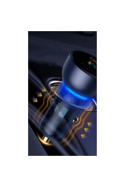 Baseus Car charger Baseus Dual Quick Charger Particular Digital Display, 1 x USB, 1 x USB-C, 65W, Gray