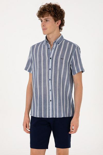 U.S. Polo Assn. Men's Navy Blue Short Sleeve Shirt 50306329-Vr033