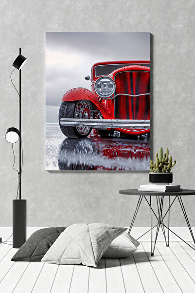 mgifashion Pictură pe pânză retro cu mașină roșie