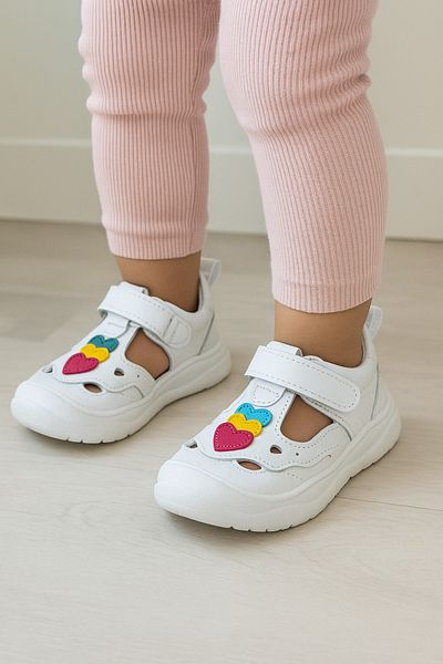 JOJO KIDS Female Child Inside Outside Genuine Leather Orthopedic Closed Sandals , Back Support Shoes