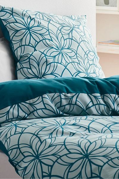 Tchibo Single Graphic Print Flannelette Duvet Cover Set, Multicolor