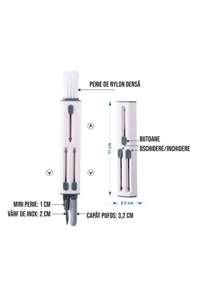 İdeas4comfort 4-in-1 Cleaning Kit for Wireless Earbuds AirPods, Smartphone, Keyboard, Car Dashboard, Universal