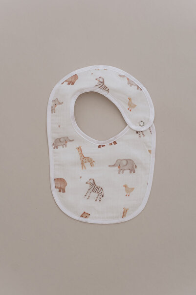 Tuğba Kuğu Muslin Apron and Shoulder Cloth - Pureline Series - Cute Animals