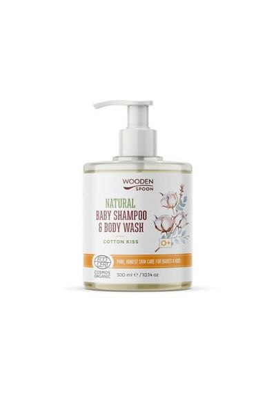 Wooden Spoon Gel de duș și șampon pentru păr 2 în 1 Cotton Kiss WoodenSpoon 300 ml