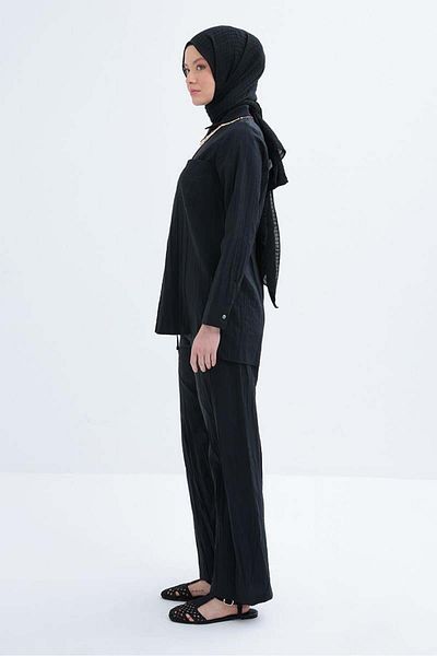ALLDAY Black-Kraşlı Trousers Suit