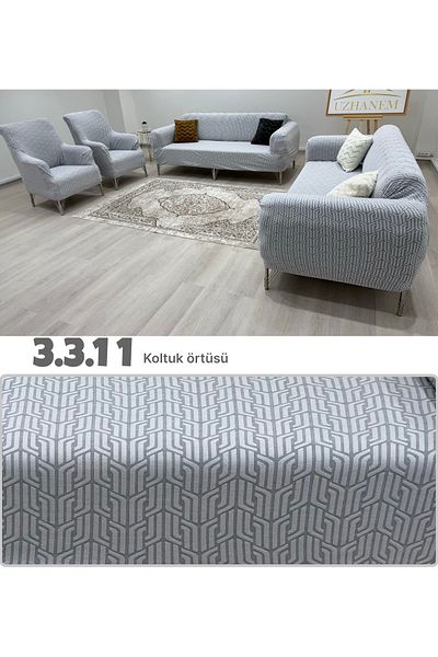 uzhanem 3 3 1 1 Stretch Elastic Flexible Washable Jacquard Sofa Cover Set Sofa Cover