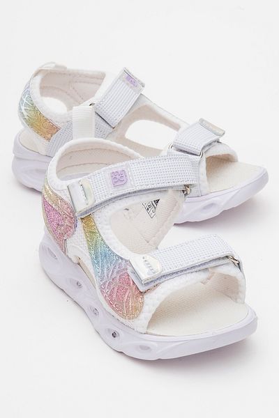 mnpc Girl's White Lighted Anatomical Lightweight Daily Sandals