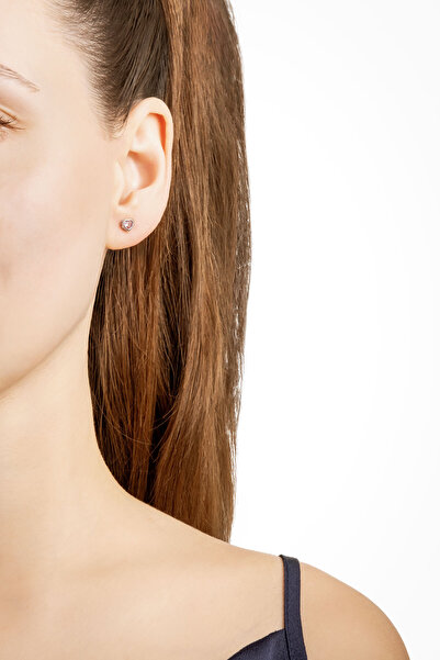 So CHIC... Romantik Aşk 18 Ayar Beyaz Altın Kaplama Gümüş Minimal Küpe