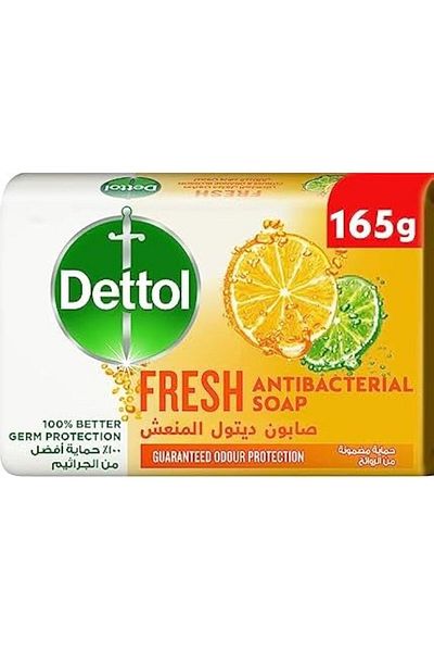 Dettol Fresh Anti-Bacterial Bathing Soap Bar, 165G - Pack Of 6