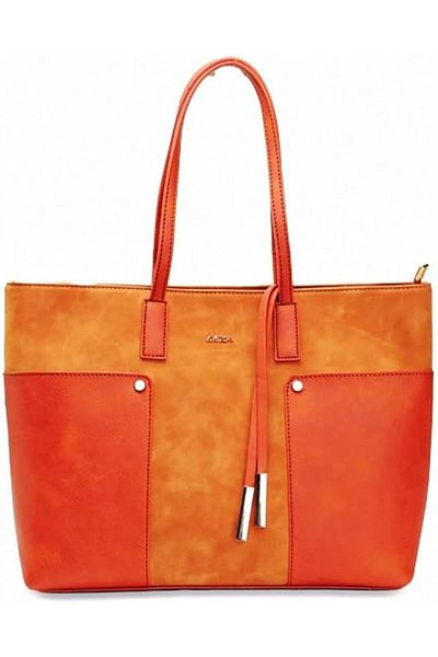 AMICA Alma Suede Textured Leather Brown Tan Tote Bag for Women Carry All Essentials, one size