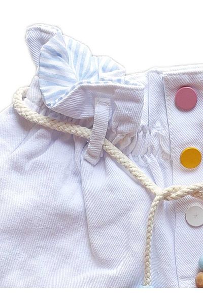 NiLi Girl's New Fashion Style Shorts with Straw Belt and Tassel