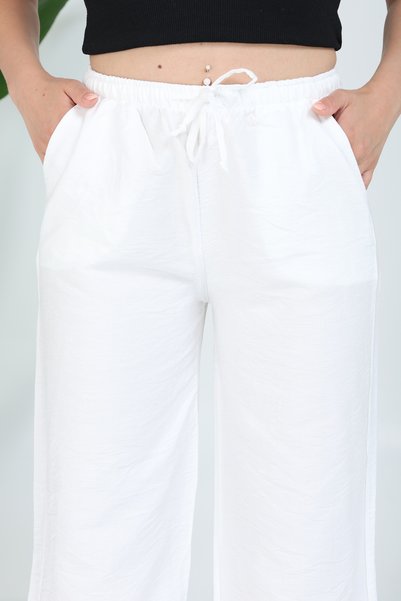 Pientro Linen Blend Loose Cut Trousers