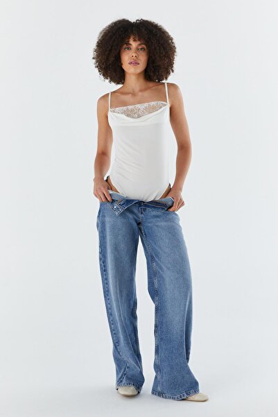 Shopping Shop Lace Collar Snapback Undershirt Ecru