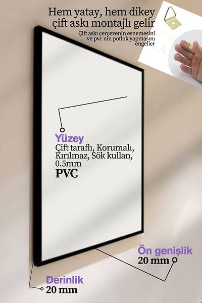 ASG Αφίσα Εικόνα Εγγράφος Κορνίζα με PVC Χωρίς αφίσα Χωρίς εικόνα Λευκό πλαίσιο
