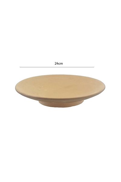 Generic صحن فخار سادة غير مطلي 24سم