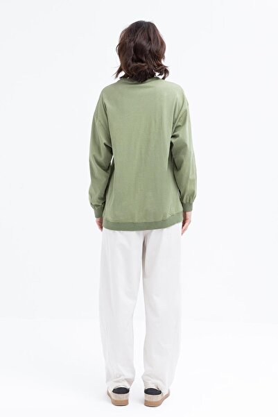 ALLDAY Χακί-Φούτερ με λεπτομέρεια κεντήματος στο μπροστινό μέρος