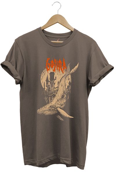 WİDİ Gojira Fishes Shark Music Printed 100% βαμβακερό μπλουζάκι με κανονική εφαρμογή Crew λαιμόκοψη