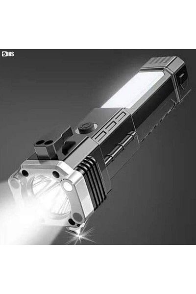 SIKS Led Flashlight, Equipped With Safety Hammer And Cutter, Moisture Resistance, Abs Material
