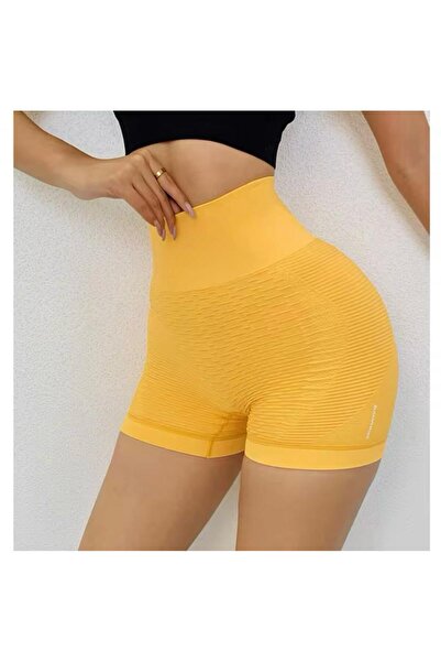 TUMBA'S Spor Giyim Fitness Yoga Şortu Yüksek Bel Toparlayıcı Dikişsiz Elastik Anti-Selülit Jogger Tayt